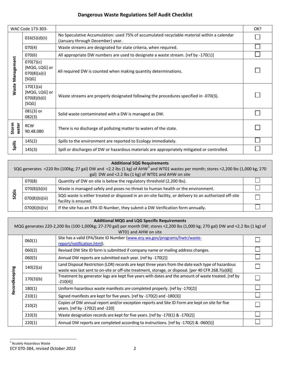 Form ECY070-384 - Fill Out, Sign Online and Download Printable PDF ...