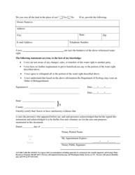 Form ECY040-1-100 Voluntary Relinquishment of Water Right Certificate - Washington, Page 2