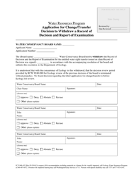 Form ECY040-107 Application for Change/Transfer Decision to Withdraw a Record of Decision and Report of Exam - Washington, Page 2
