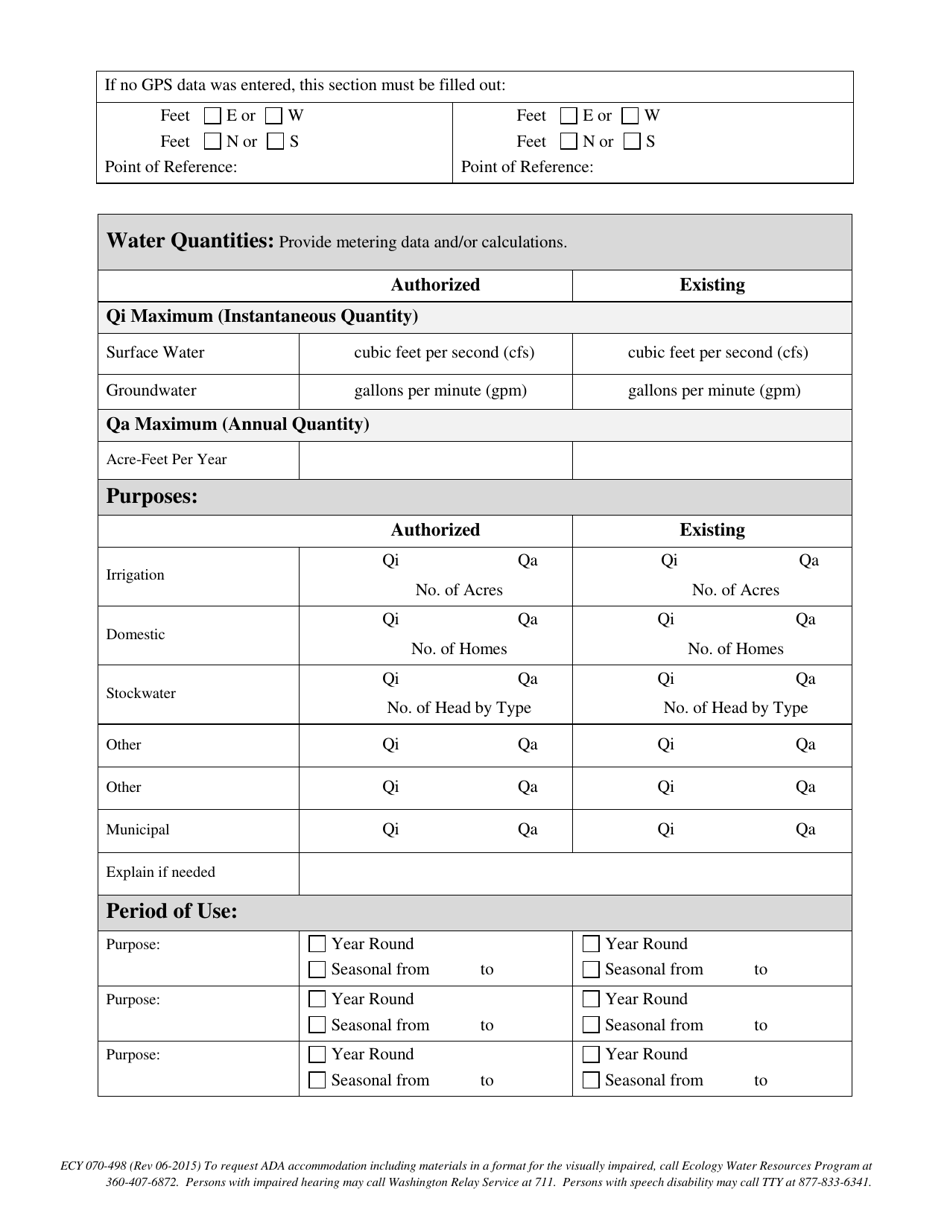 Form ECY070-498 Proof Report of Examination and Recommendation Summary by a Certified Water Right Examiner - Washington, Page 3