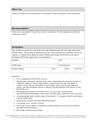 Form ECY070-498 Proof Report of Examination and Recommendation Summary by a Certified Water Right Examiner - Washington, Page 5