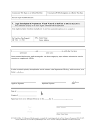 Form ECY040-1-60 Application for Reservoir Permit - Washington, Page 3