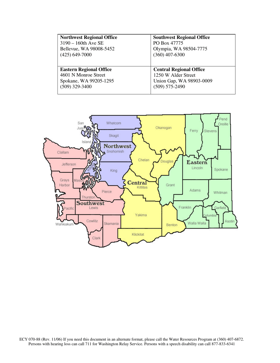 Form ECY070-88 Request for Administrative Confirmation of Division of a Water Right - Washington, Page 3