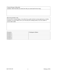 Form ECY070-539 Biosolids General Permit Contingency Plan - Washington, Page 2