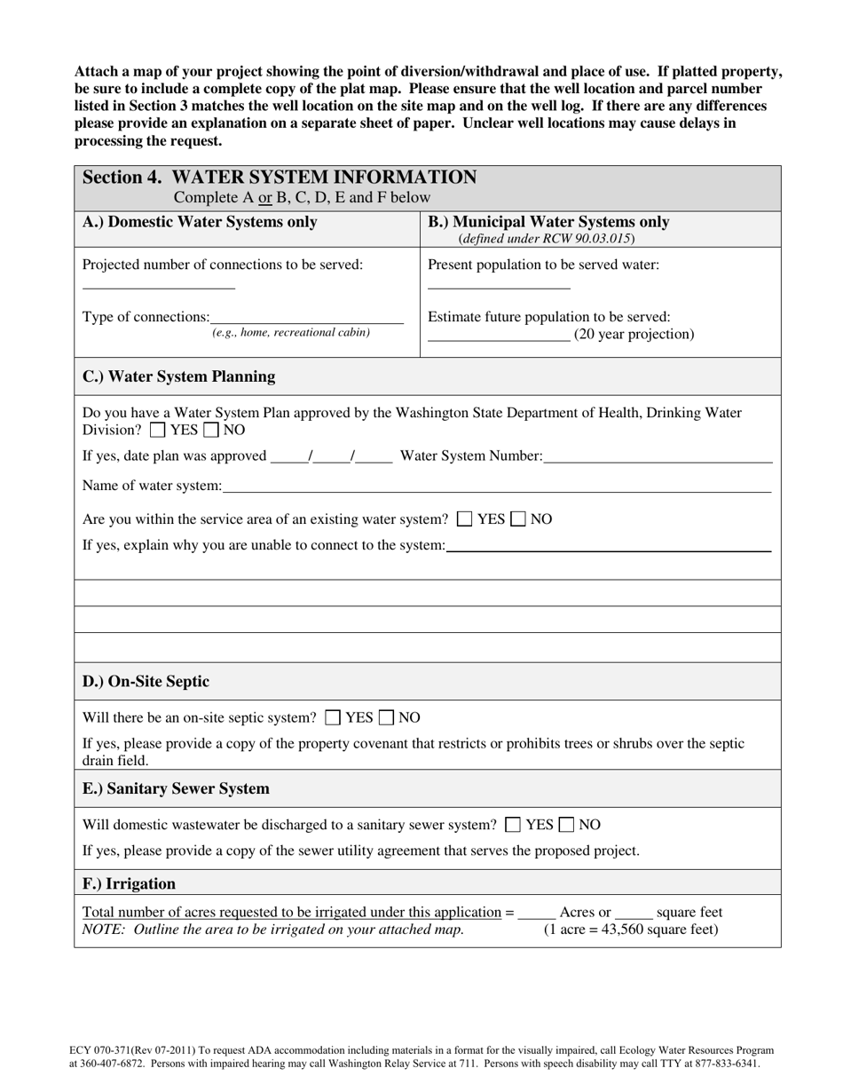 Form ECY070-371 Request for Determination of Water Budget Neutrality - Water Resources Program - Washington, Page 3