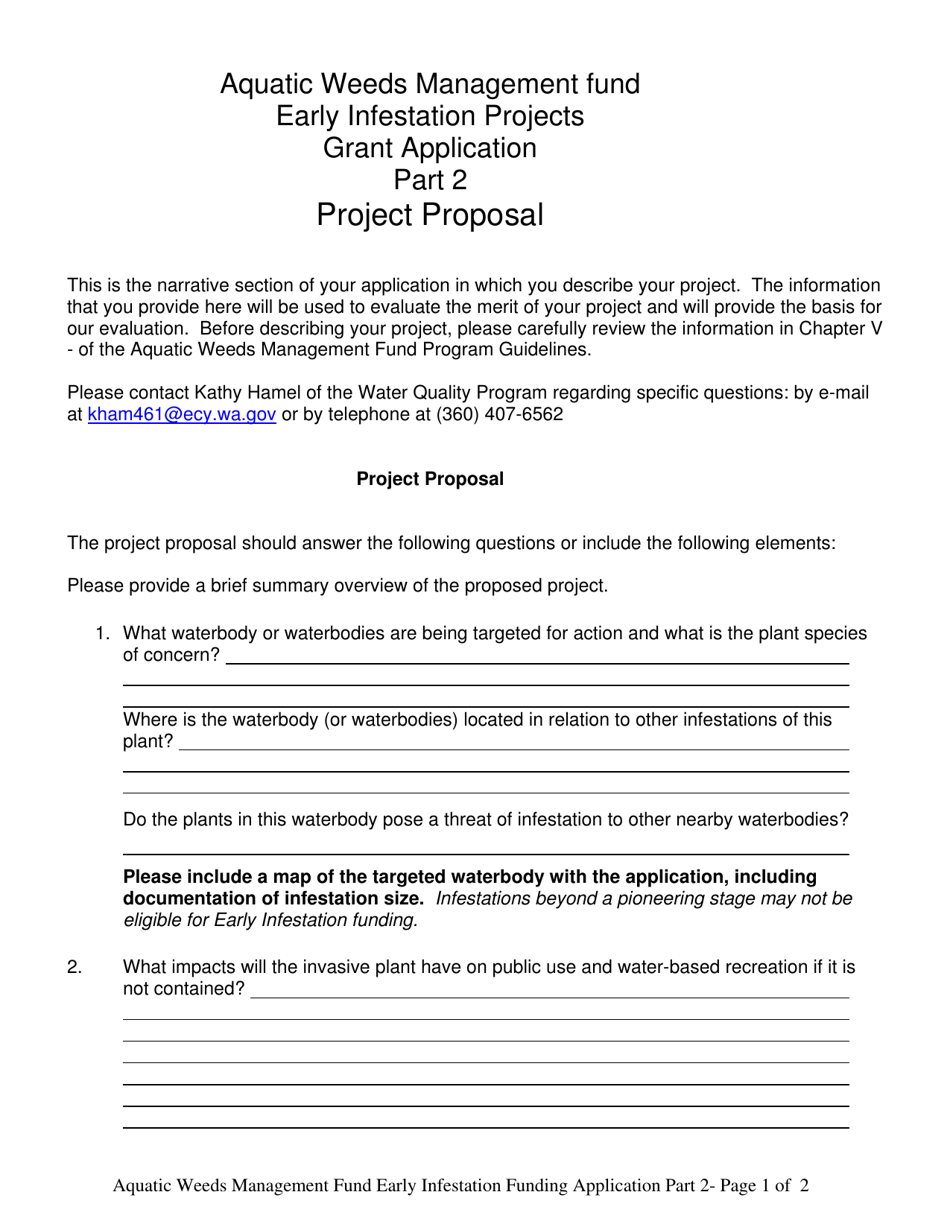 Form ECY070-29 Aquatic Weeds Management Fund Early Infestation Grant Application - Washington, Page 4