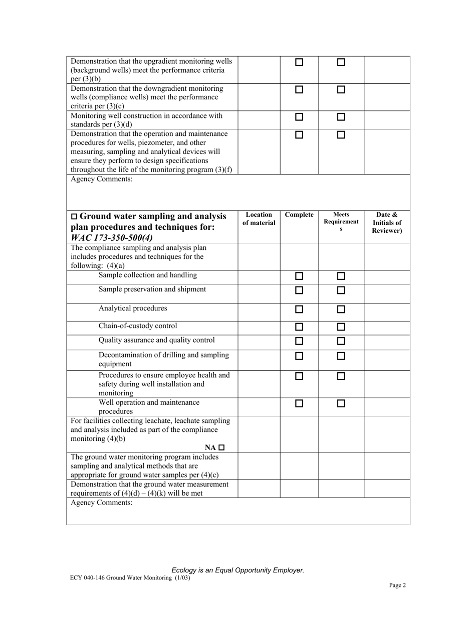 Form ECY040-146 - Fill Out, Sign Online and Download Printable PDF ...