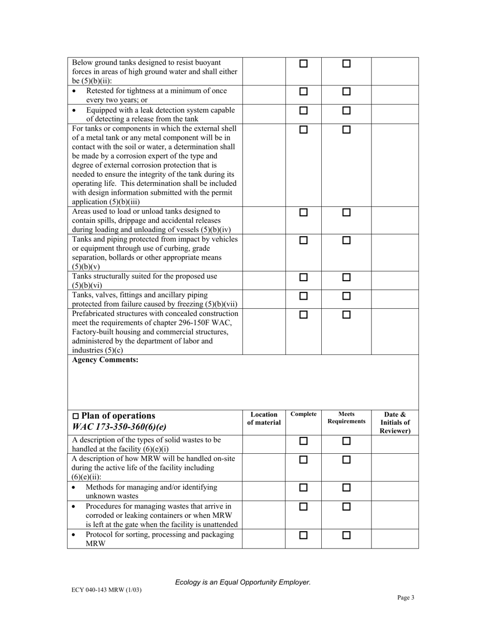 Form ECY040-143 - Fill Out, Sign Online and Download Printable PDF ...