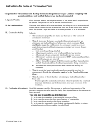 Form ECY020-87 Notice of Termination Form for Construction Stormwater General Permit - Washington, Page 2