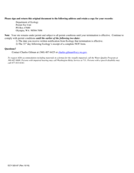 Form ECY020-87 Notice of Termination Form for Construction Stormwater General Permit - Washington, Page 3