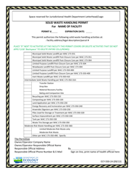 Form ECY030-24 Solid Waste Handling Permit - Washington