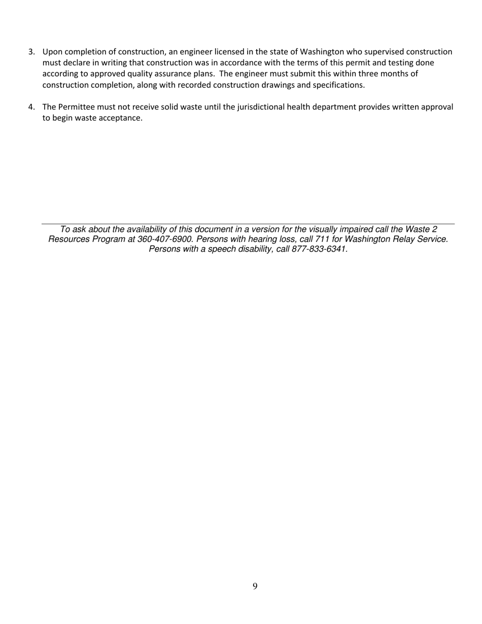 Form ECY030-24 Solid Waste Handling Permit - Washington, Page 9