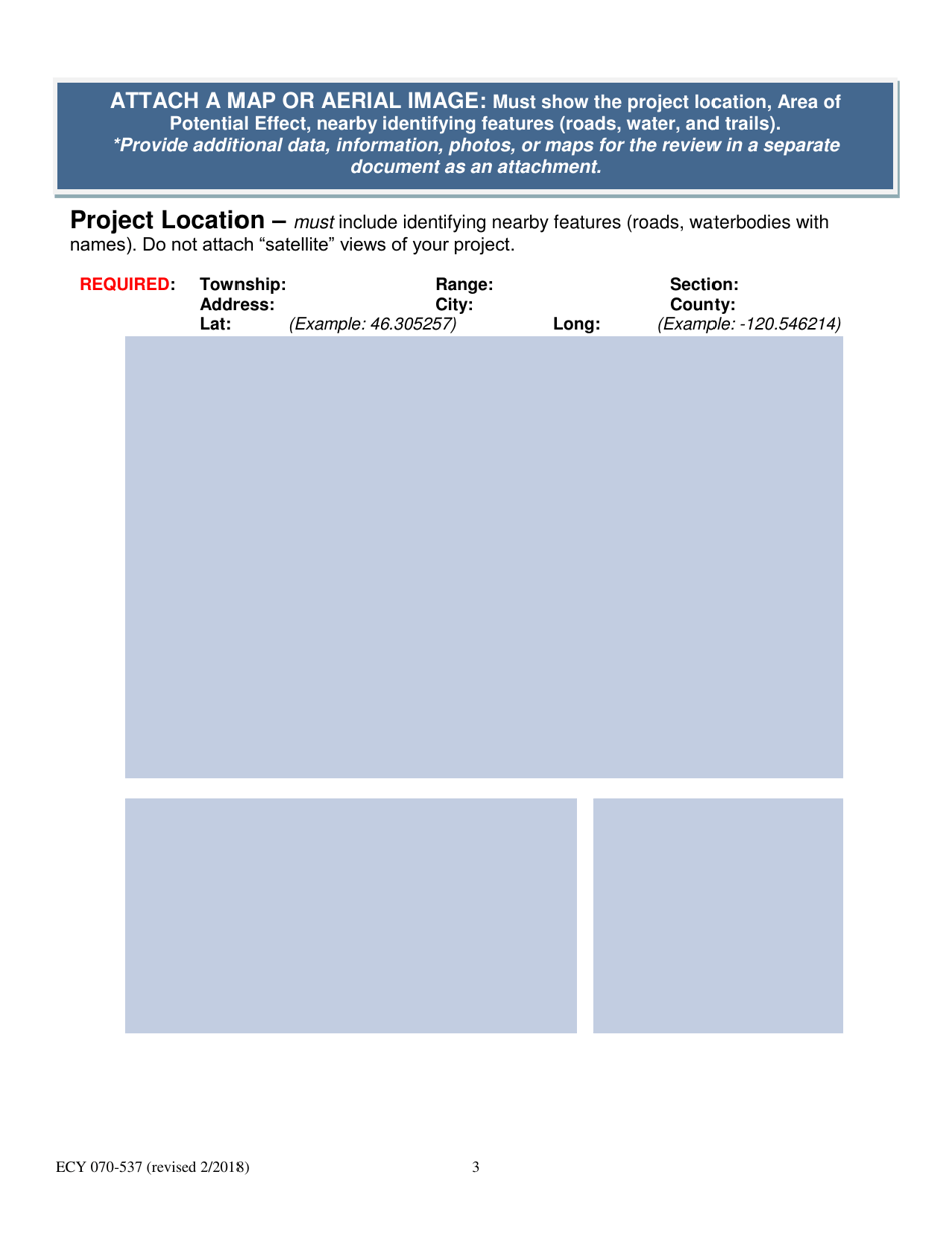 Form ECY070-537 Executive Order 05-05 Section 106 Nhpa Project Review Form - Washington, Page 3