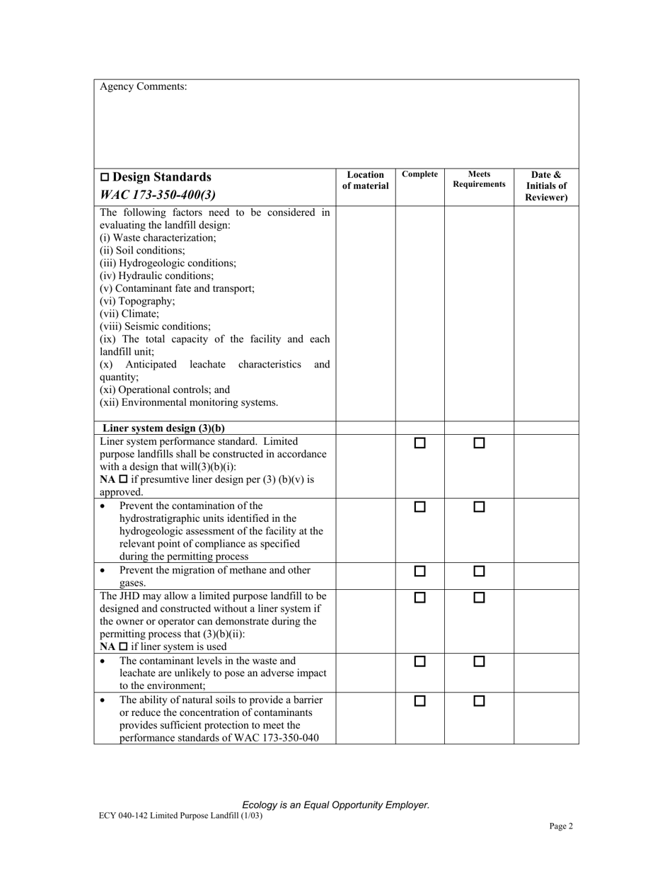 Form ECY040-142 - Fill Out, Sign Online and Download Printable PDF ...