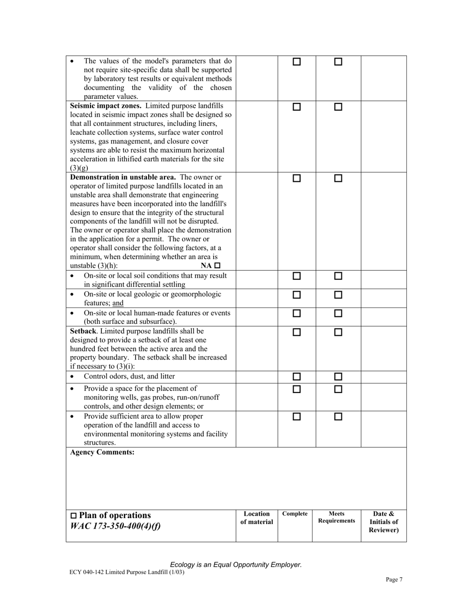 Form ECY040-142 - Fill Out, Sign Online and Download Printable PDF ...