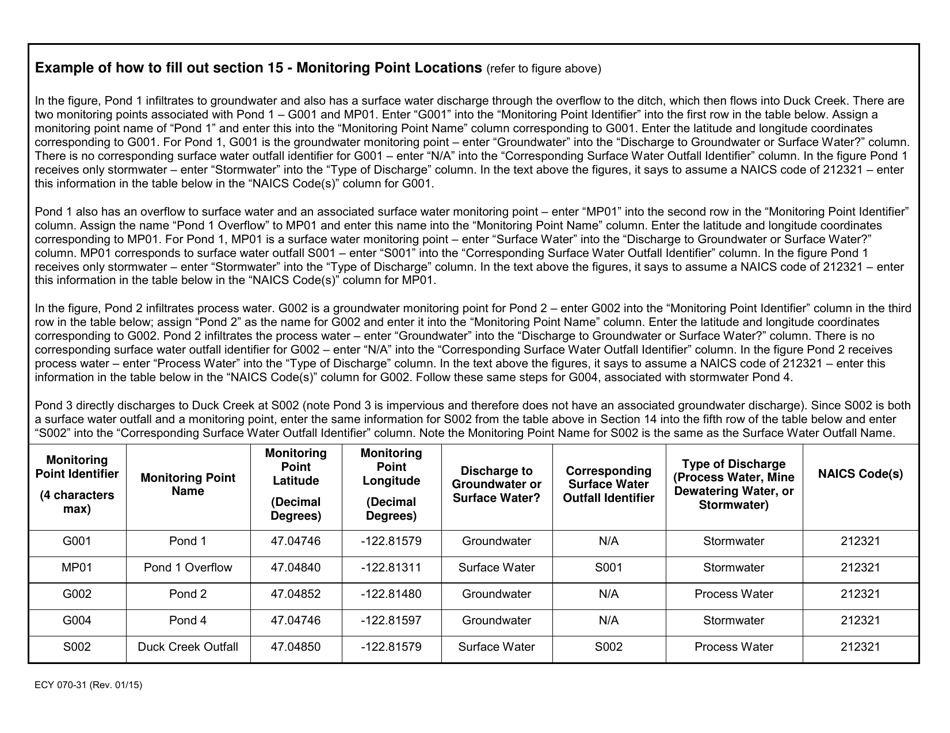 Form ECY070-31 Notice of Intent - Application for Coverage for Non-portable Operations Under the Sand and Gravel General Permit - Washington, Page 13