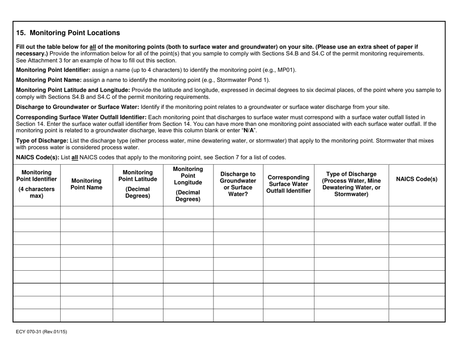 Form ECY070-31 Notice of Intent - Application for Coverage for Non-portable Operations Under the Sand and Gravel General Permit - Washington, Page 5