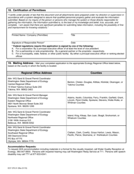 Form ECY070-31 Notice of Intent - Application for Coverage for Non-portable Operations Under the Sand and Gravel General Permit - Washington, Page 7
