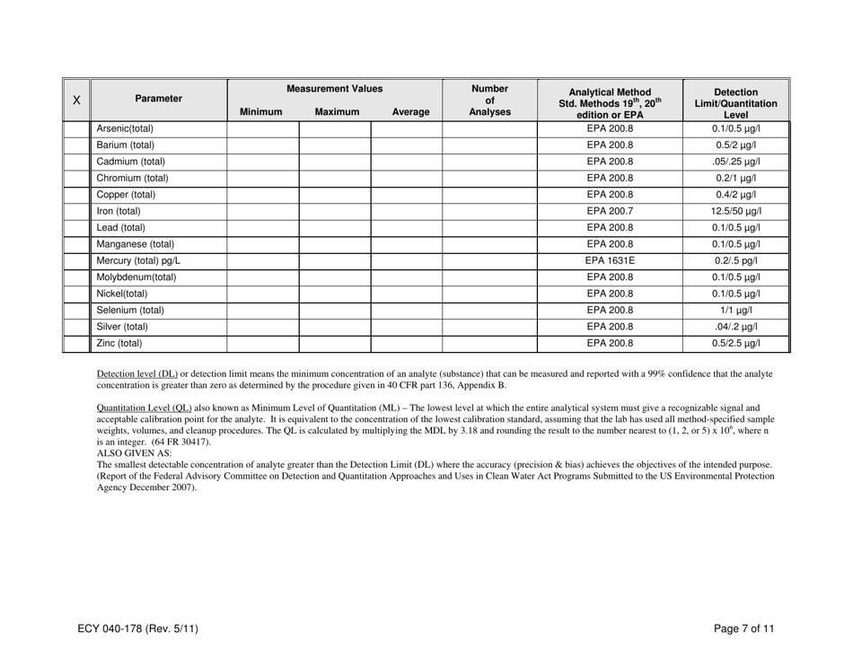 Form ECY040-178 Application for a State Waste Discharge Permit to Discharge Domestic Wastewater to Ground Water by Land Treatment or Application - Washington, Page 7