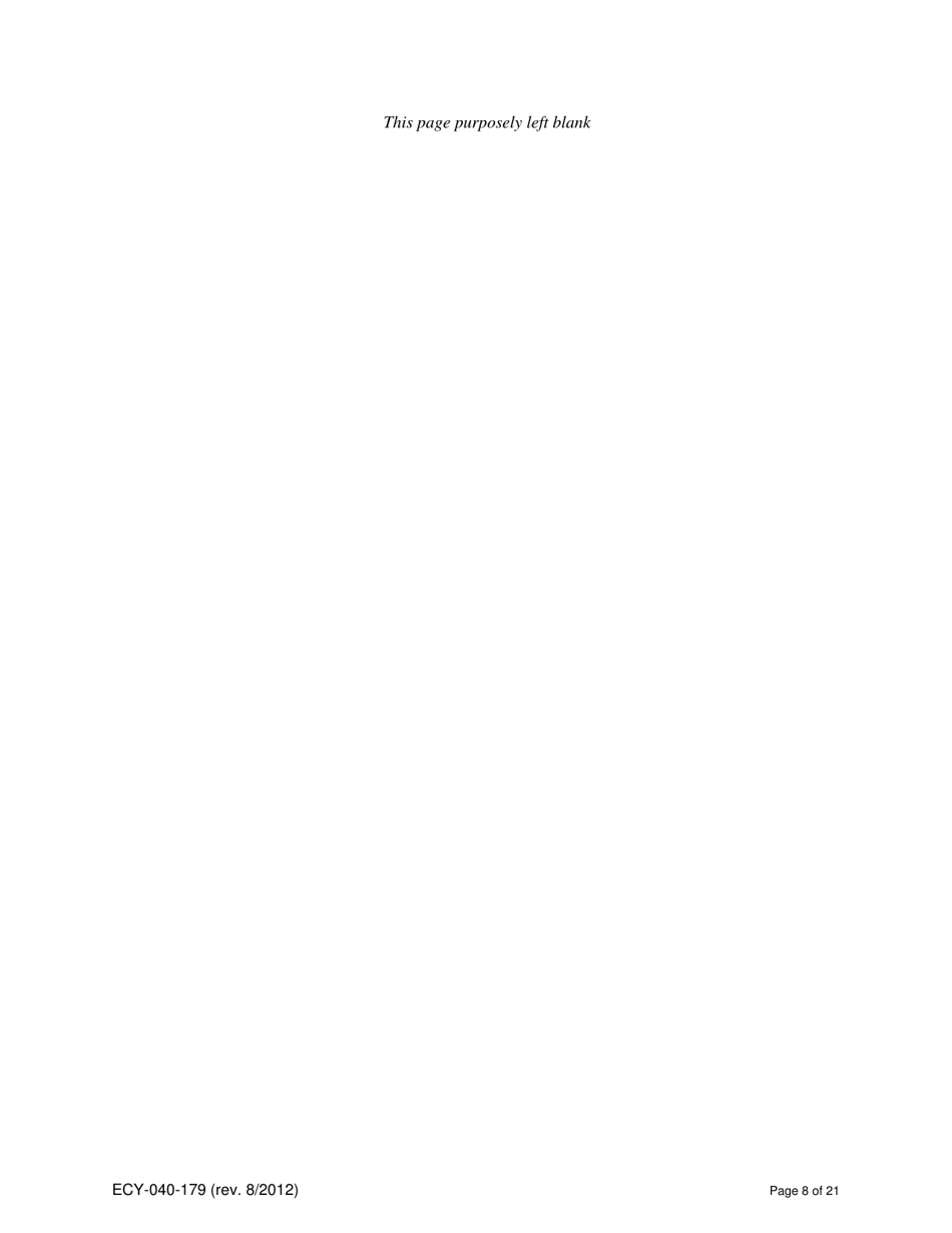 Form ECY040-179 Application for a State Waste Discharge Permit to Discharge Industrial Wastewater to Ground Water by Land Treatment or Application - Washington, Page 8