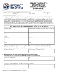 Form SM-2B &quot;Request for Transfer of Surface Mine Reclamation Permit&quot; - Washington