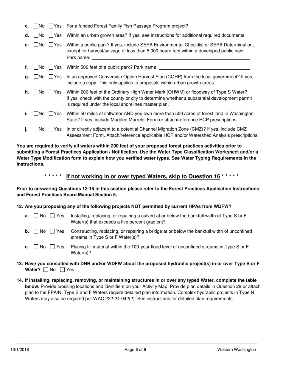 Forest Practices Application / Notification - Western Washington - Washington, Page 3