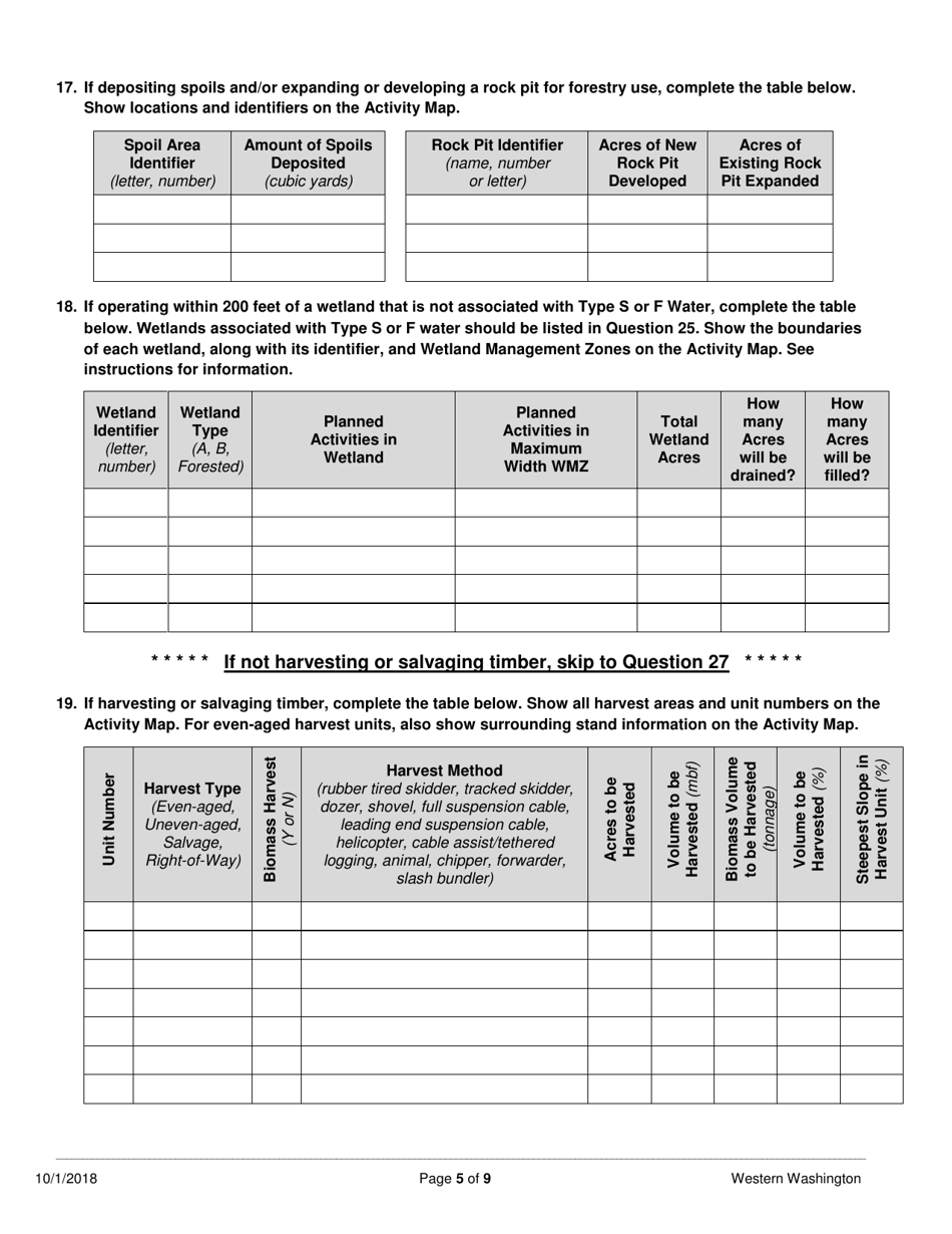 Forest Practices Application / Notification - Western Washington - Washington, Page 5