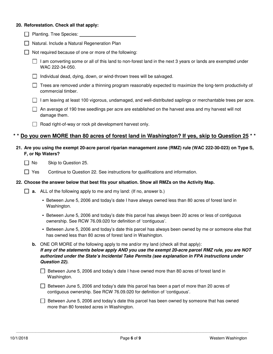 Forest Practices Application / Notification - Western Washington - Washington, Page 6