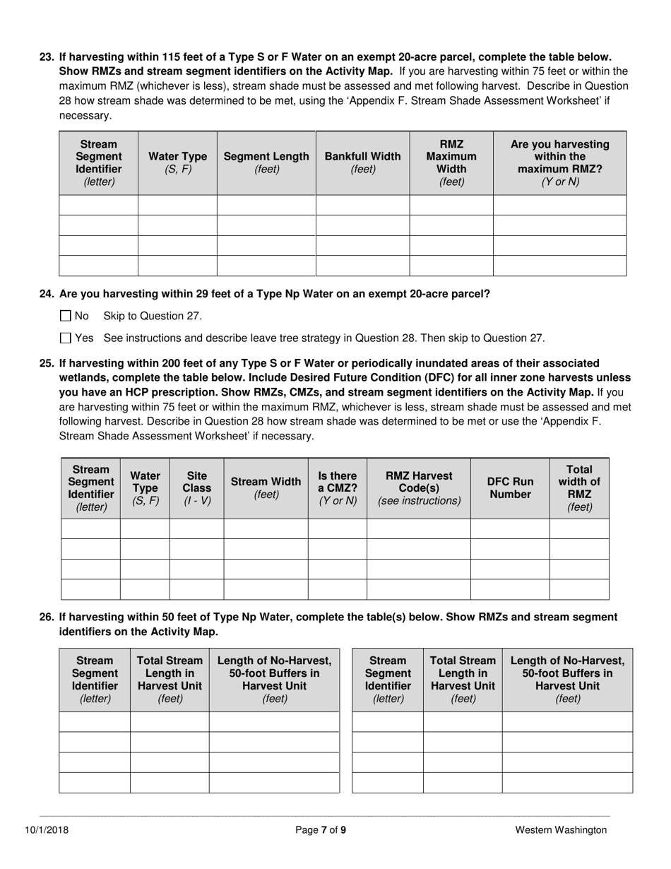 Forest Practices Application / Notification - Western Washington - Washington, Page 7