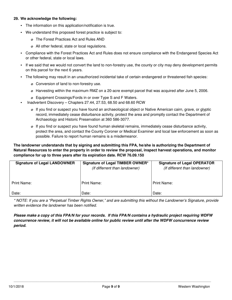 Forest Practices Application / Notification - Western Washington - Washington, Page 9
