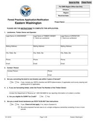 Document preview: Forest Practices Application/Notification - Eastern Washington - Washington