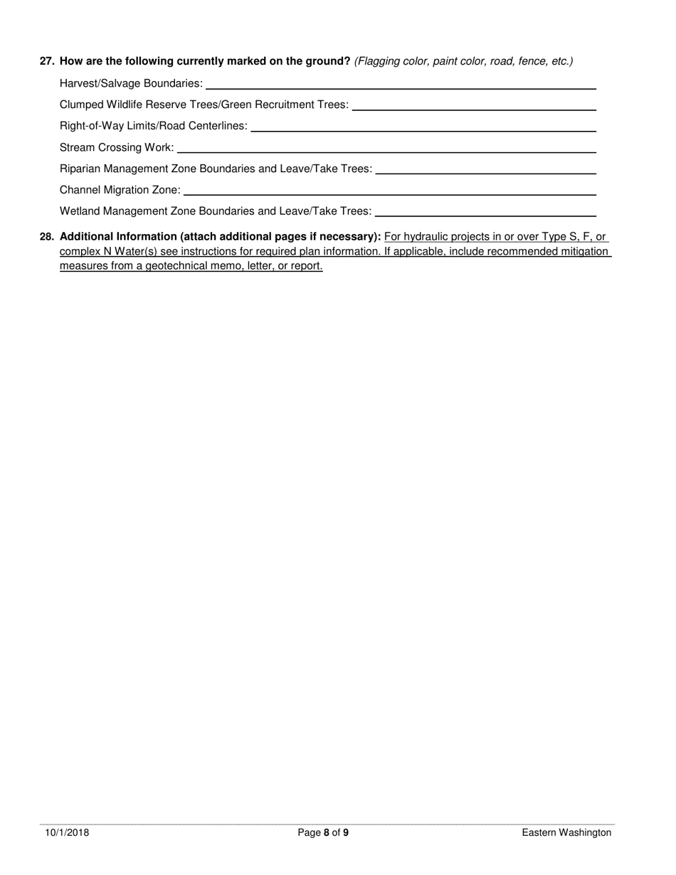 Forest Practices Application / Notification - Eastern Washington - Washington, Page 8