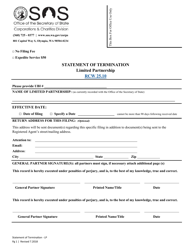 Document preview: Statement of Termination - Limited Partnership - Washington