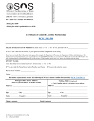 Certificate of Limited Liability Partnership - Washington