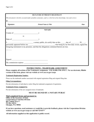 Trademark Assignment of Registration - Washington, Page 2