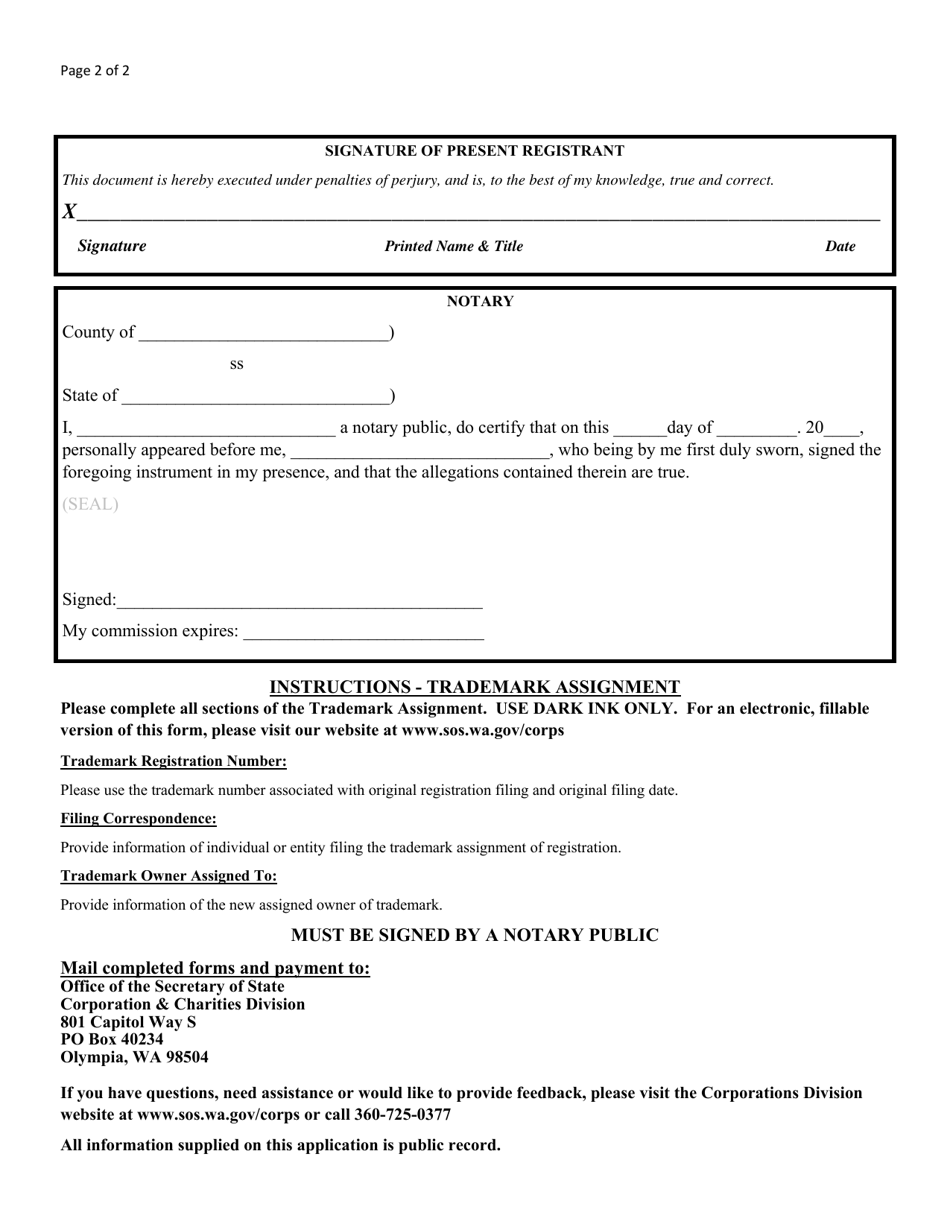 trade mark registration assignment