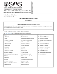 Document preview: Trademark Reservation Form - Washington