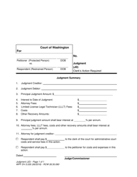 Document preview: Form WPF DV-3.030 Judgment - Washington