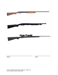 Form XR102 Firearm Identification Worksheet - Washington, Page 3