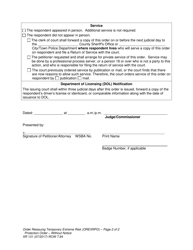Form XR131 Order Reissuing Temporary Extreme Risk Protection Order - Without Notice - Washington, Page 2