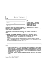 Form XR165 Order on Motion to Terminate Extreme Risk Protection Order (Ordymt, Ortxrpo) - Washington