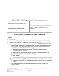Form FL All Family145 &quot;Motion to Appoint Guardian Ad Litem&quot; - Washington