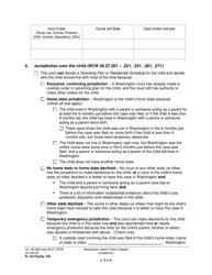 Form FL All Family138 Declaration About Child Custody Jurisdiction (Uccjea) - Washington, Page 3