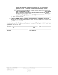 Form FL All Family138 Declaration About Child Custody Jurisdiction (Uccjea) - Washington, Page 4