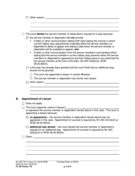 Form FL All Family170 Findings/Order Re Service Members Civil Relief Act - Washington, Page 3