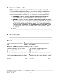 Form FL All Family170 Findings/Order Re Service Members Civil Relief Act - Washington, Page 4