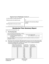 Document preview: Form FL Divorce243 Residential Time Summary Report - Washington