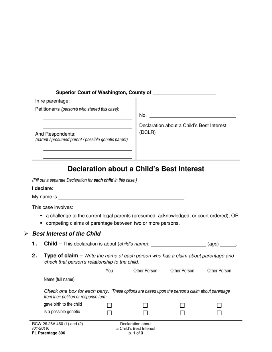 Form FL Parentage306 Fill Out, Sign Online and Download Printable PDF