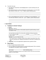 Form FL Parentage310 Order on Motion for Genetic Testing - Washington, Page 2
