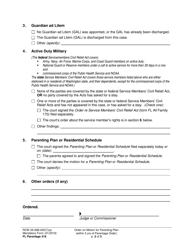Form FL Parentage319 Order on Motion for Parenting Plan or Residential Schedule (Within 2 Years of Final Parentage Order) - Washington, Page 2